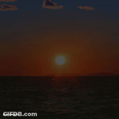 Sunset Over Ocean With Bom Dia GIF