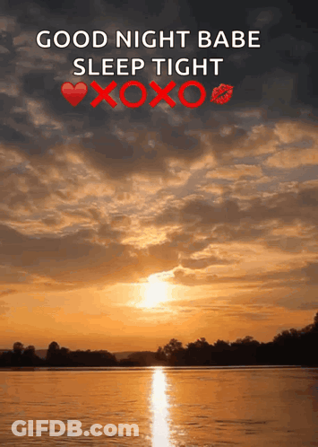 Sunset Over Water Good Night Babe Sleep Tight GIF