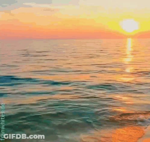 Sunset Over Water Painting GIF