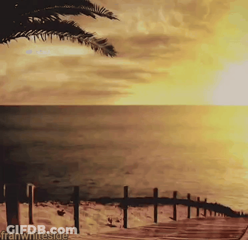 Sunset Over Water Painting By Franwhiteside GIF