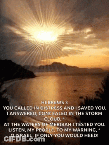 Sunset Over Water With Bible Verse GIF