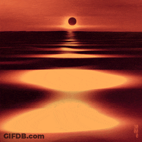 Sunset Over Water With Circle GIF
