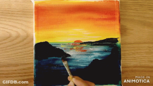 Sunset Painting Made In Animotica GIF