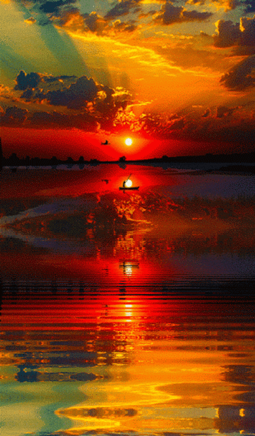 Sunset Reflection Art GIF