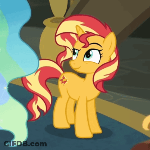 Sunset Shimmer Standing In Front Of Blue Flame GIF