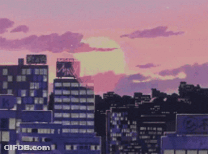 Sunset To Night Time Lapse Anime Aesthetic GIF