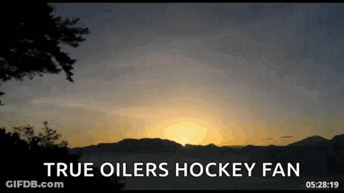 Sunset True Oilers Hockey Fan GIF