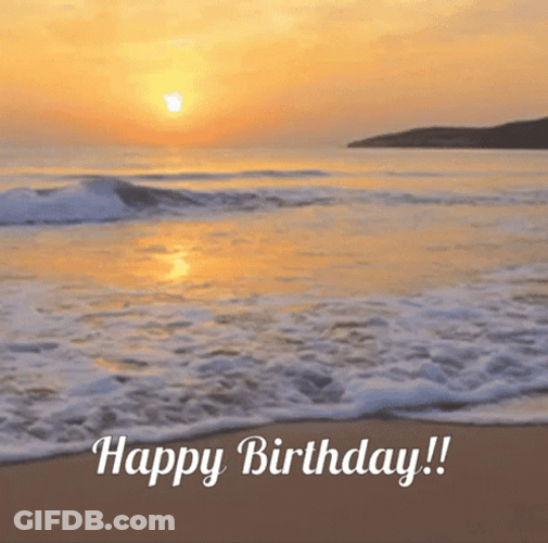 Sunset View Happy Birthday Beach GIF