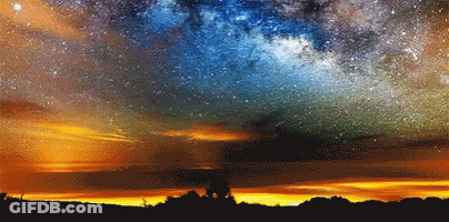 Sunset With Galaxy In The Sky GIF