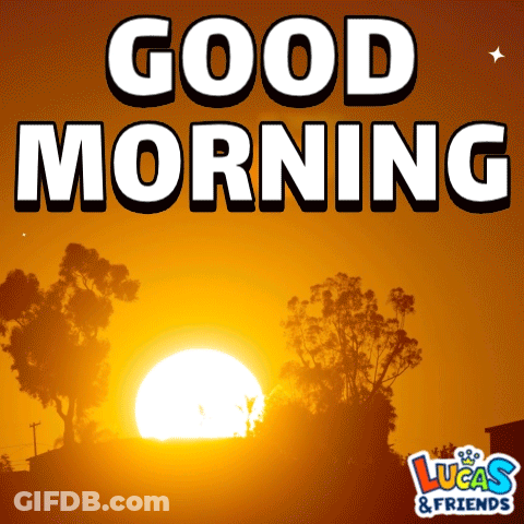 Sunset With Good Morning Text GIF