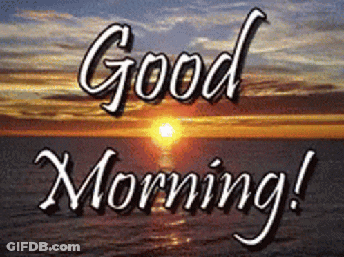 Sunset With Good Morning Text GIF