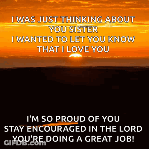Sunset With I Was Just Thinking About You Sister GIF
