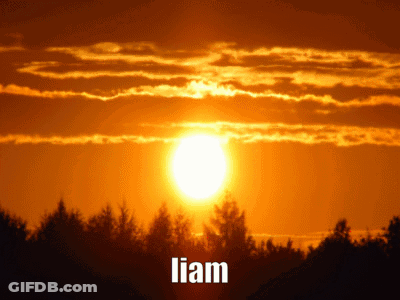 Sunset With Liam Name GIF