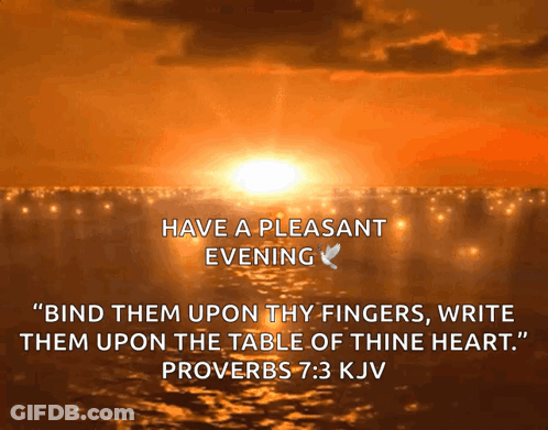 Sunset With Proverbs 7 3 Quote GIF