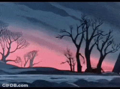 Sunset With Trees And River GIF