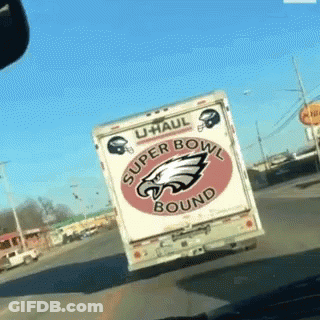 Super Bowl Bound U-Haul Truck Driving GIF
