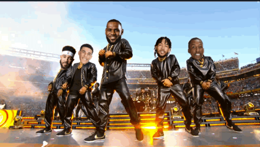 Super Bowl Face Edit Lebron Lakers GIF