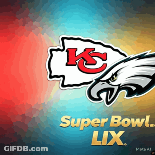 Super Bowl LIX Poster Eagles Vs Chiefs GIF