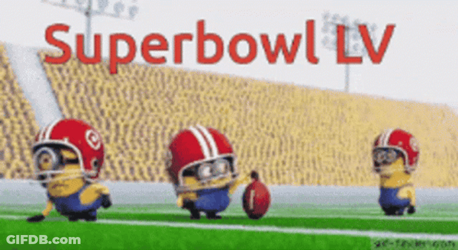 Super Bowl LV Minions Kick Off GIF