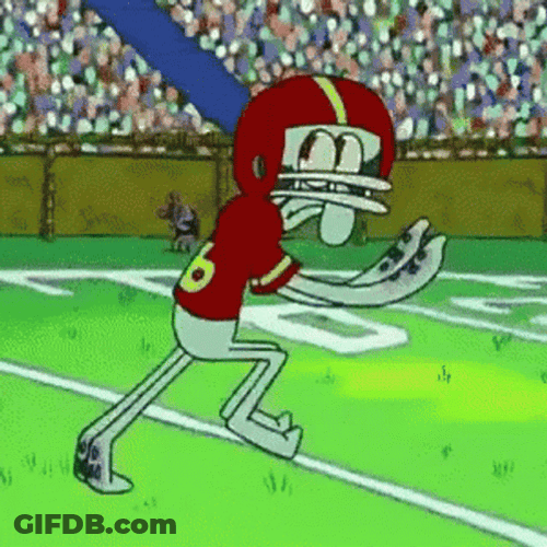Super Bowl Squidward Playing NFL GIF