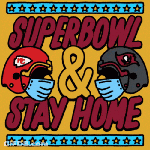 Super Bowl Stay Home Moving Text Reminder GIF