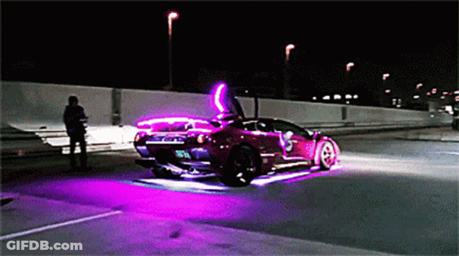 Super Car Cool Purple Lights GIF
