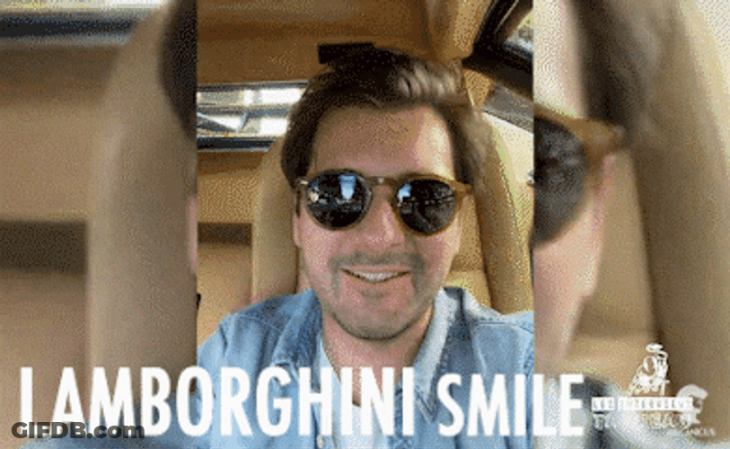 Super Car Lamborghini Happy Driver GIF