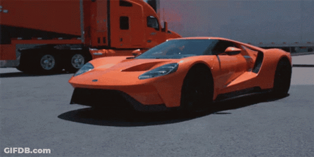 Super Car Orange Ford GT GIF