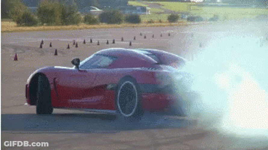Super Car Red Drift Smoke GIF