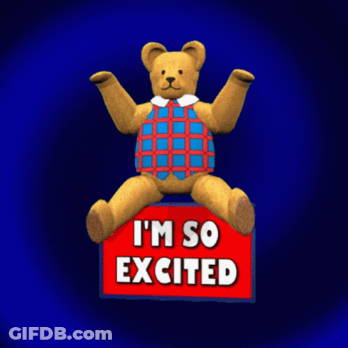 Super Excited Adorable Bear So Excited GIF