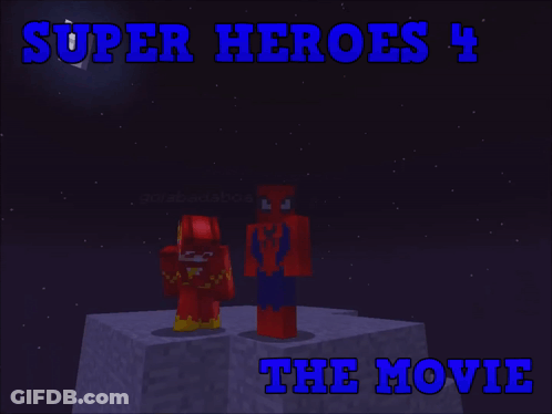 Super Heroes 4 Movie Poster Spider-Man And Flash GIF