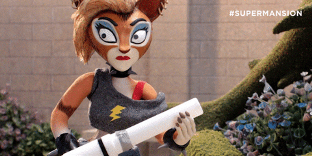 Super Mansion Cat With Gun GIF