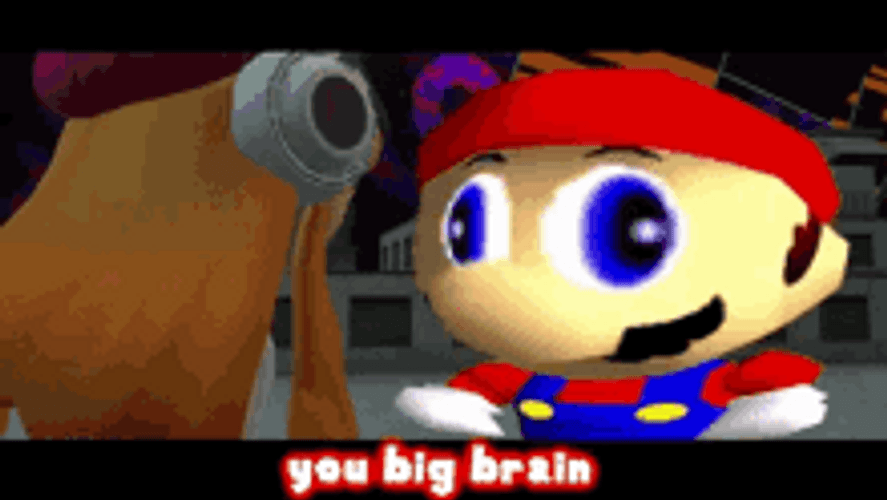 Super Mario Bowing Big Brain Meme GIF