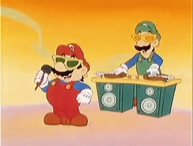 Super Mario Bros Show DJ Mario And Luigi GIF