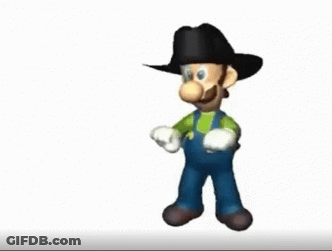 Super Mario Brother Luigi Cowboy Dancing GIF