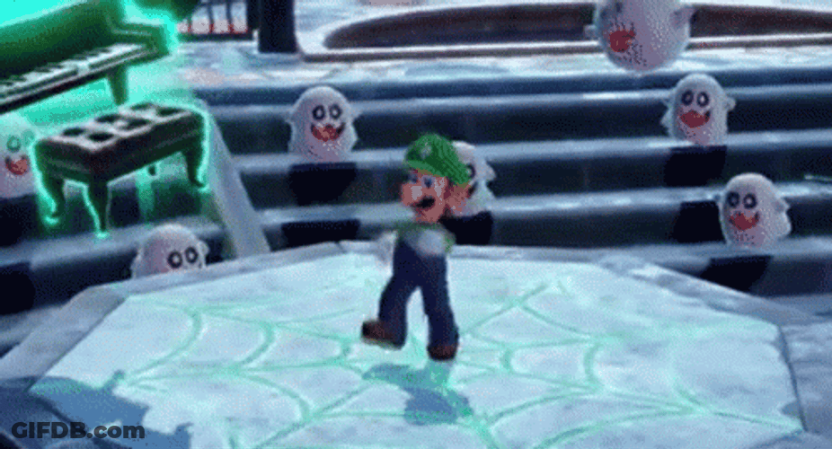 Super Mario Character Luigi Dancing GIF