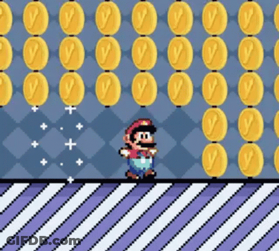 Super Mario Collecting Coin GIF