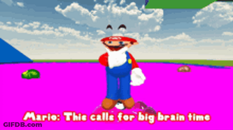 Super Mario Dialogue Big Brain Time GIF
