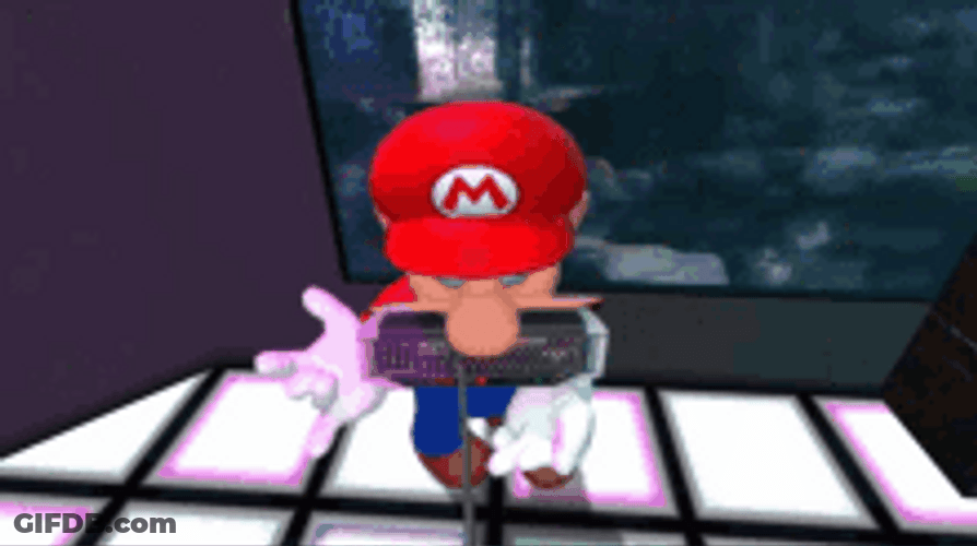 Super Mario Fast Hand Hacking GIF