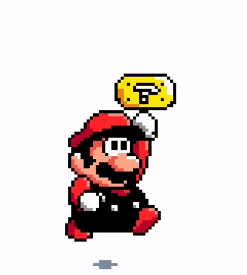 Super Mario Getting Coin From Floating Block GIF