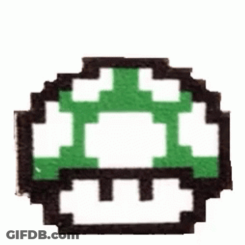 Super Mario Mushroom Green Toad Pixel GIF