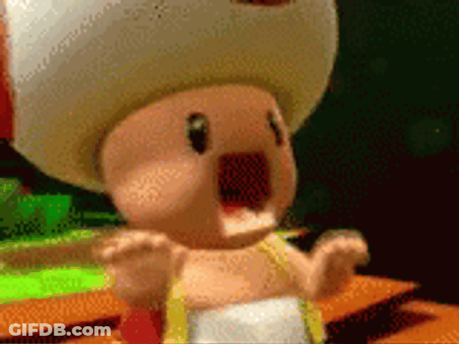 Super Mario Mushroom Toad Running GIF