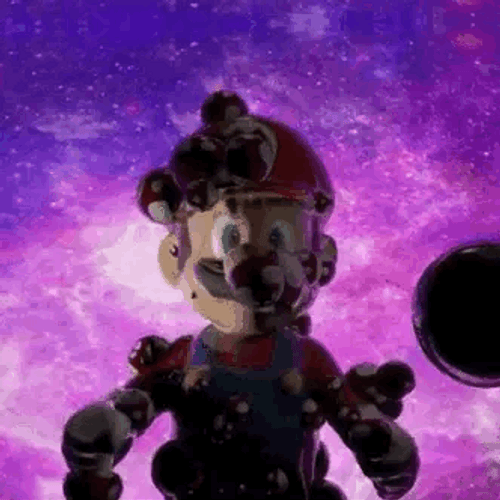 Super Mario Mushrooms Galaxy Space GIF