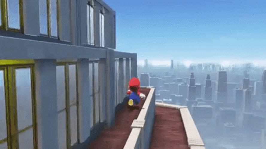 Super Mario Odyssey Jumped From Building GIF