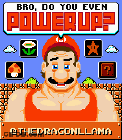 Super Mario Power Up On Steroids GIF