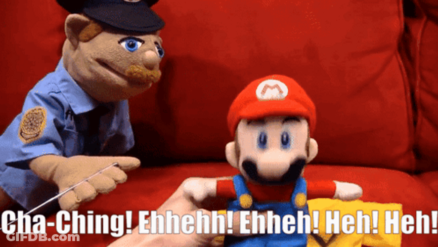 Super Mario Puppet Cha Ching GIF