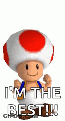 Super Mario Toad Flexing Muscles Says Im The Best GIF