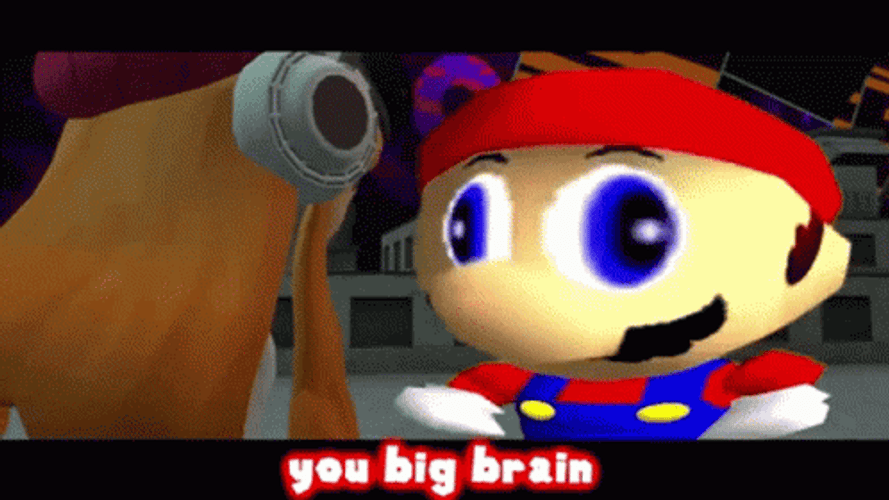 Super Mario You Big Brain Meme GIF