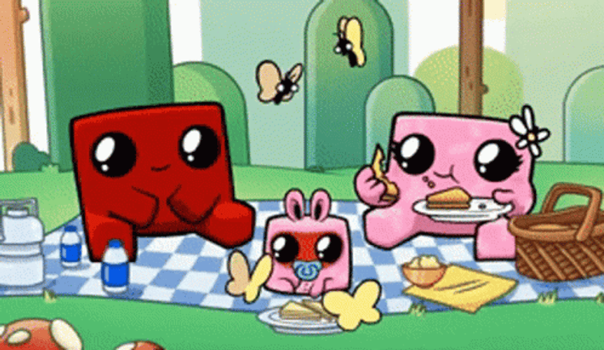 Super Meat Boy Bandage Girl Picnic GIF