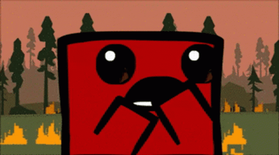 Super Meat Boy Burning GIF